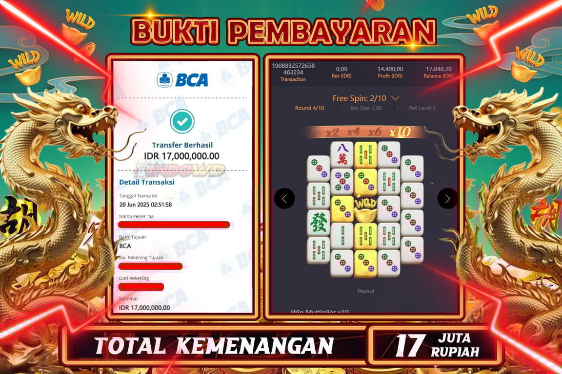 INDOWD JACKPOT SLOT MAHJONG WAYS 2 Rp17.000.000,- LUNAS