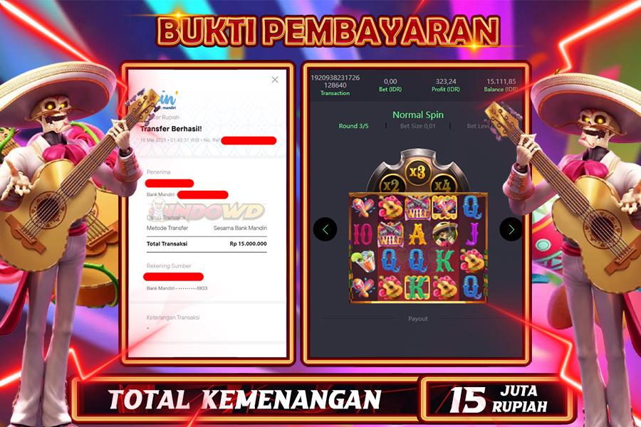 INDOWD JACKPOT SLOT WILD BANDITO Rp15.000.000,- LUNAS