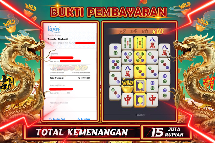 INDOWD JACKPOT SLOT MAHJONG WAYS 2 Rp15.000.000,- LUNAS