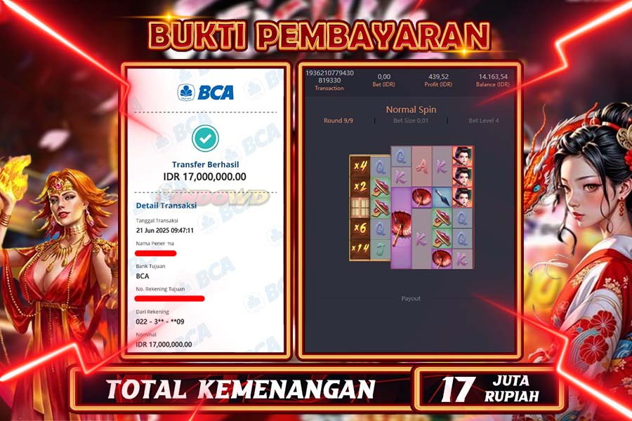 INDOWD JACKPOT SLOT GEISHA S REVENGER Rp17.000.000,- LUNAS
