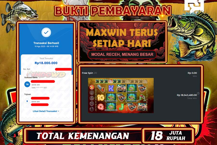 INDOWD JACKPOT SLOT BIG BASS HALLOWEEN 2 Rp18.000.000,- LUNAS