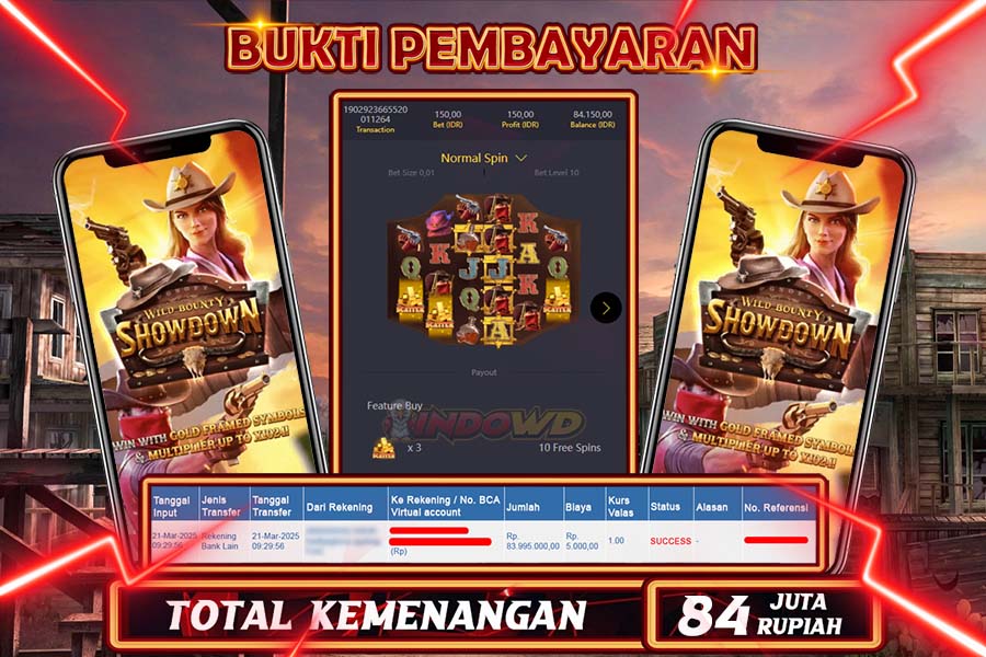 INDOWD JACKPOT SLOT WILD BOUNTY Rp84.000.000,- LUNAS