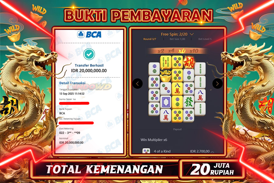 INDOWD JACKPOT SLOT MAHJONG WAYS 2 Rp20.000.000,- LUNAS