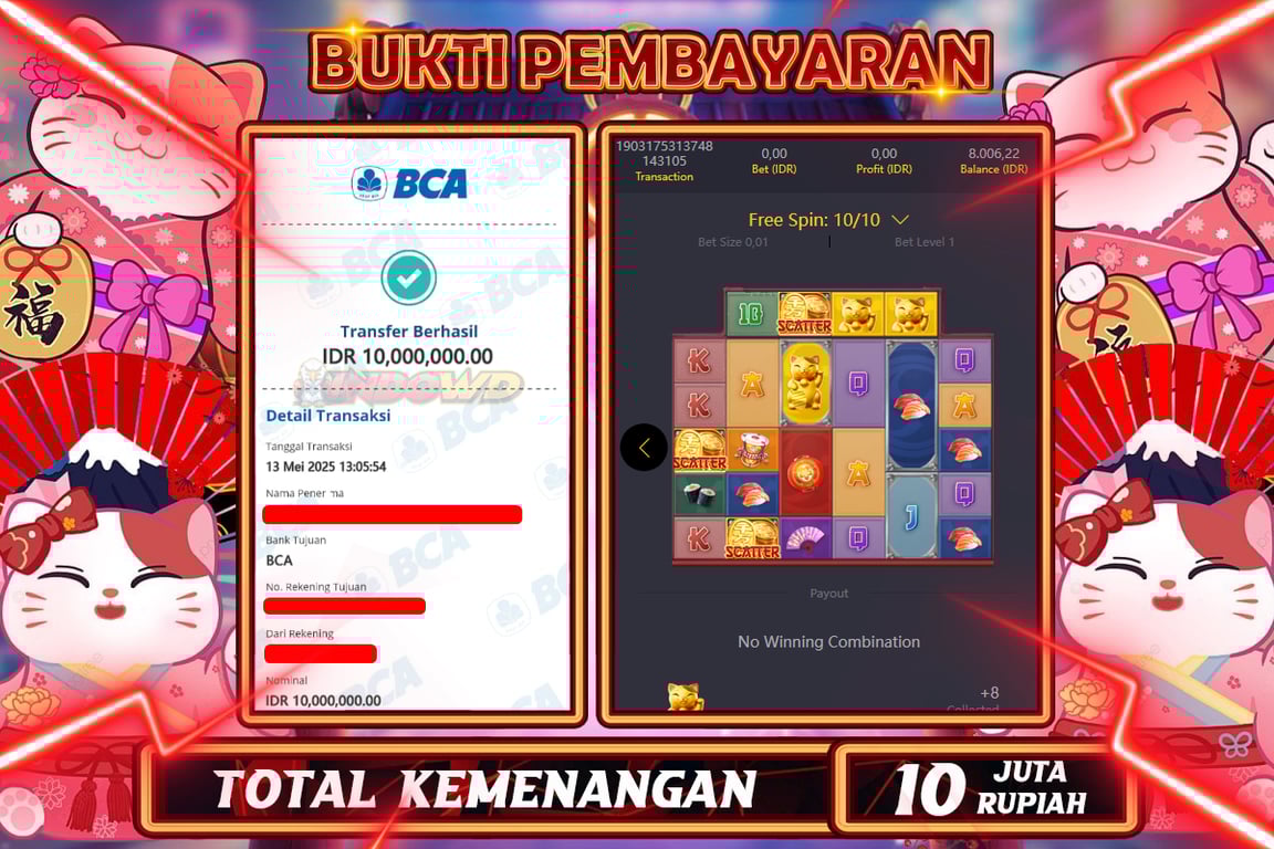 INDOWD JACKPOT SLOT LUCKY NEKO Rp10.000.000,- LUNAS