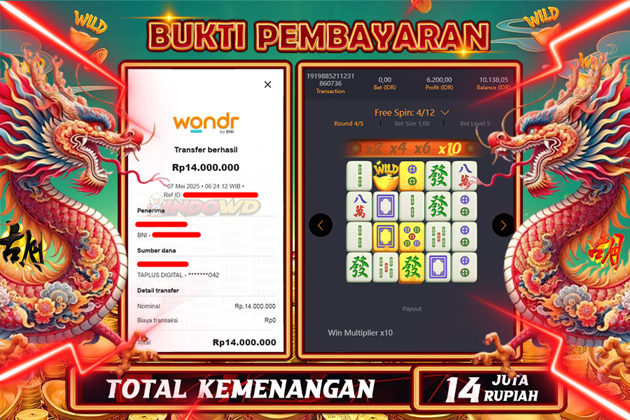 INDOWD JACKPOT SLOT MAHJONG WAYS 2 Rp14.000.000,- LUNAS