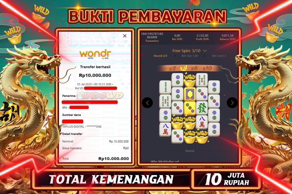 INDOWD JACKPOT SLOT MAHJONG WAYS 2 Rp10.000.000,- LUNAS
