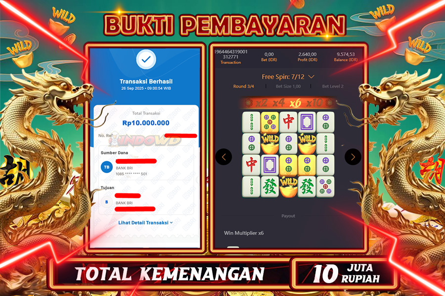 INDOWD JACKPOT SLOT MAHJONG WAYS 1 Rp10.000.000,- LUNAS