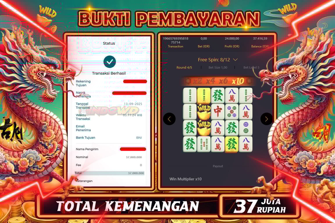 INDOWD JACKPOT SLOT MAHJONG WAYS 2 Rp37.000.000,- LUNAS