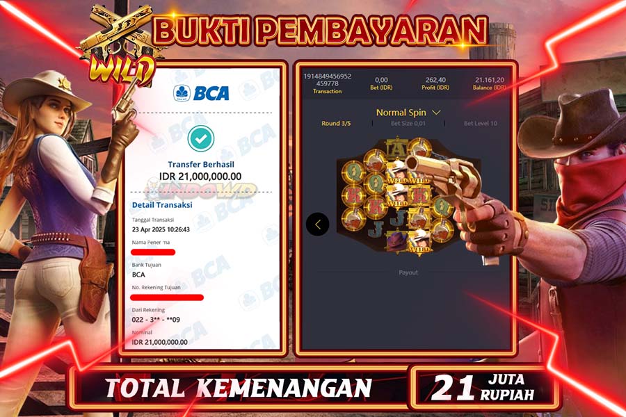 INDOWD JACKPOT SLOT WILD BOUNTY Rp21.000.000,- LUNAS