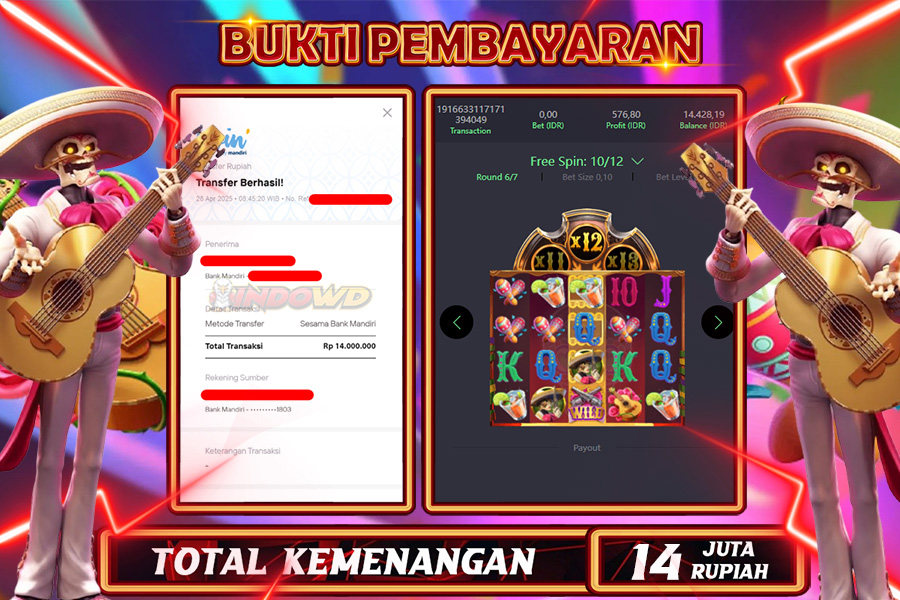 INDOWD JACKPOT SLOT WILD BANDITO Rp14.000.000,- LUNAS