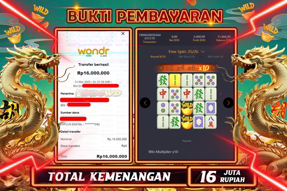 INDOWD JACKPOT SLOT MAHJONG WAYS 2 Rp.16.000.000,- LUNAS