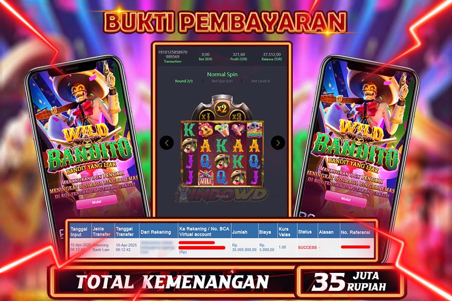 INDOWD JACKPOT SLOT WILD BANDITO Rp35.100.000,- LUNAS