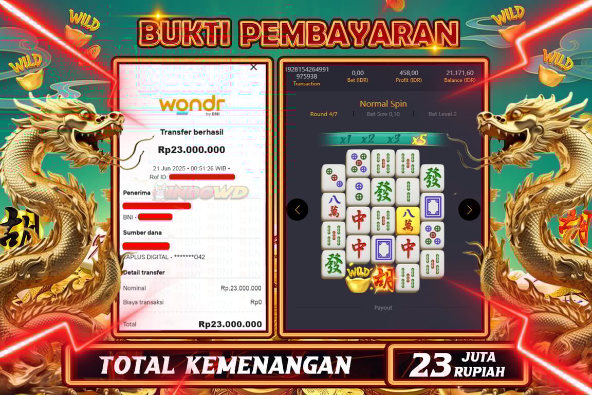 INDOWD JACKPOT SLOT MAHJONG WAYS 2 Rp23.000.000,- LUNAS