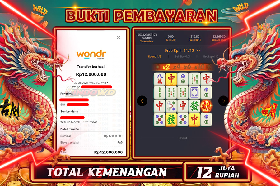 INDOWD JACKPOT SLOT MAHJONG WAYS 2 Rp12.000.000,- LUNAS