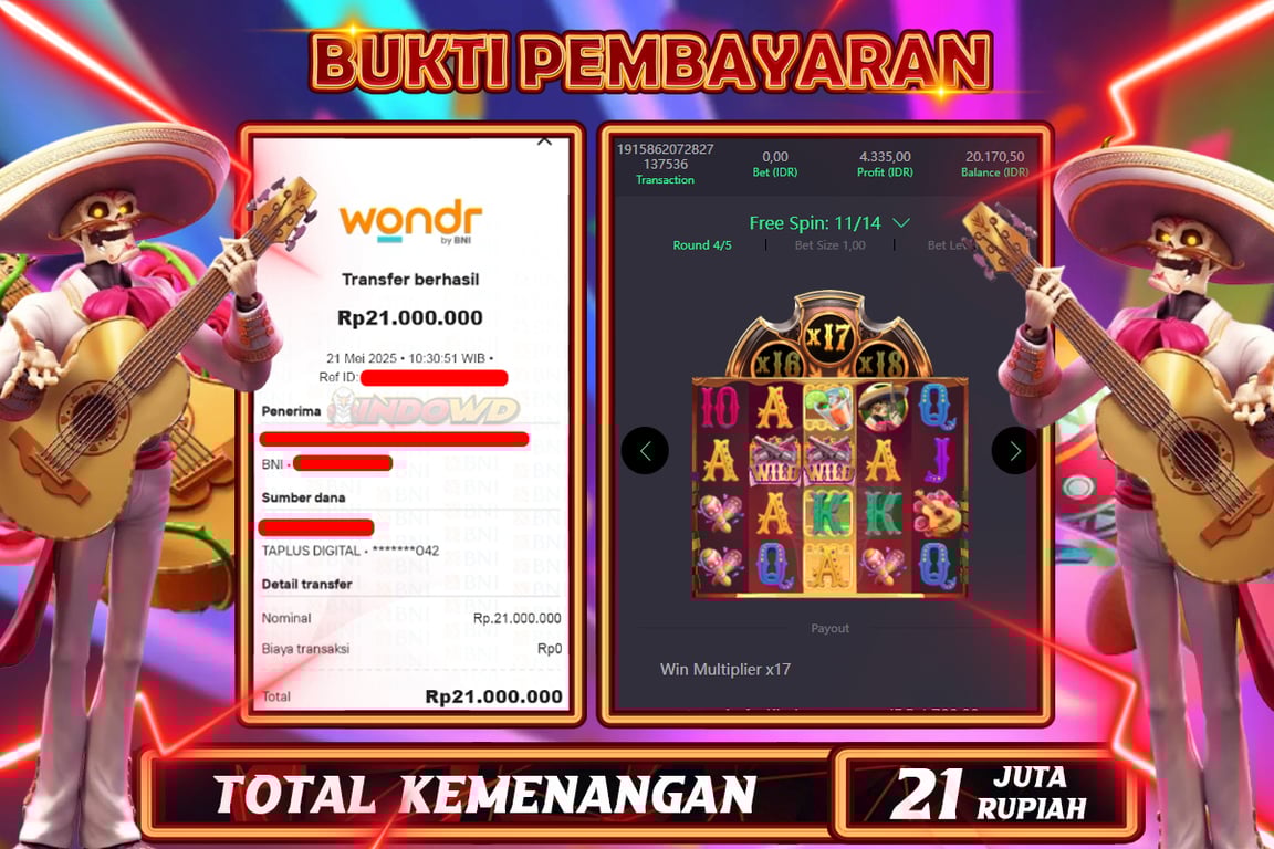 INDOWD JACKPOT SLOT WILD BANDITO Rp21.000.000,- LUNAS