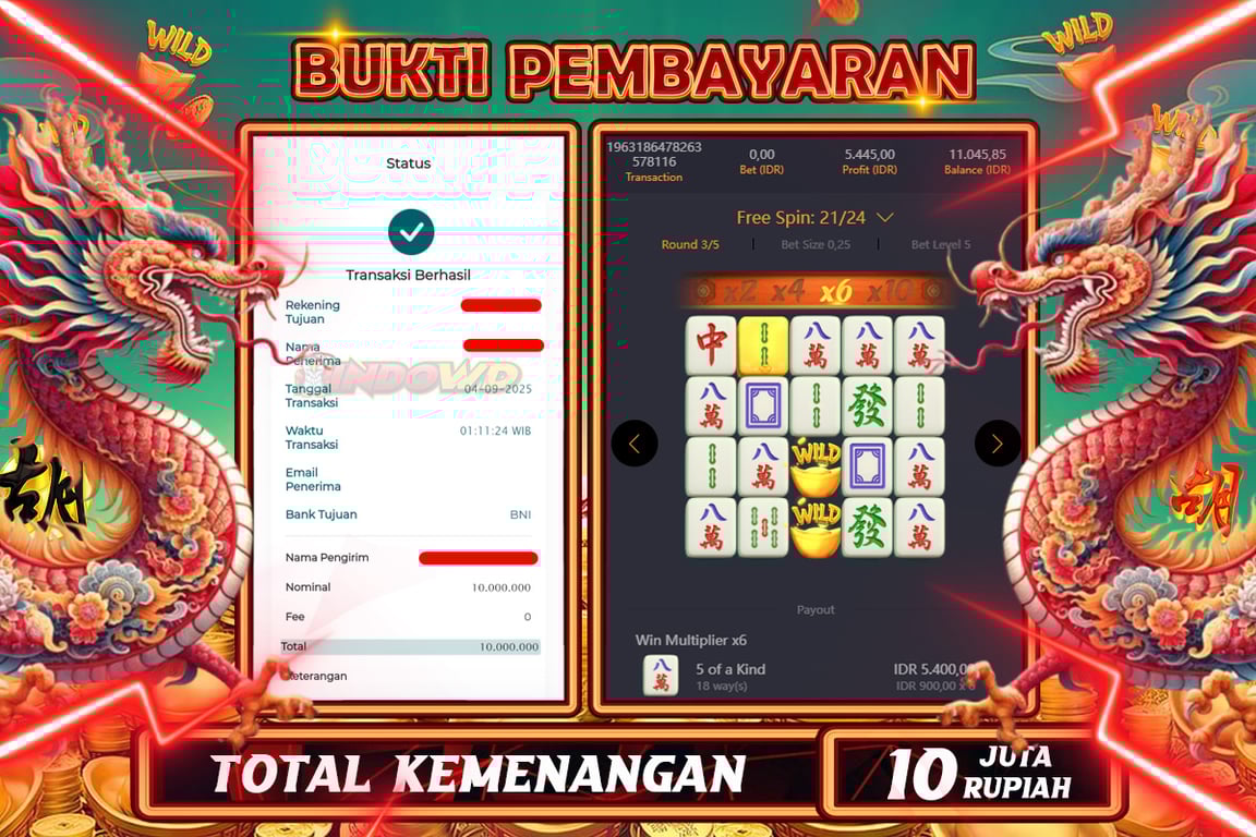 INDOWD JACKPOT SLOT MAHJONG WAYS 2 Rp10.000.000,- LUNAS