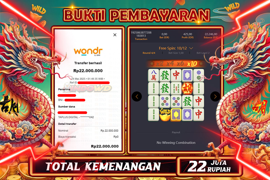 INDOWD JACKPOT SLOT MAHJONG WAYS 2 Rp22.000.000,- LUNAS