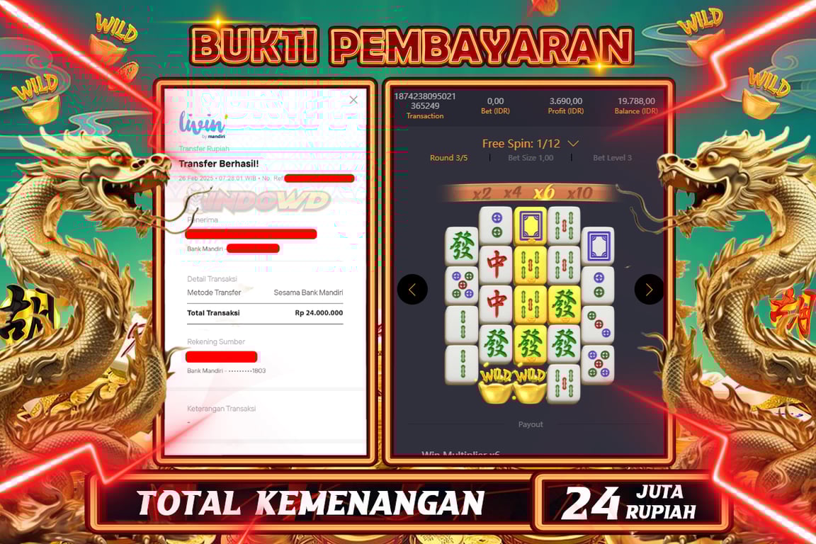 INDOWD JACKPOT SLOT MAHJONG WAYS 2  Rp.24.000.000,- LUNAS