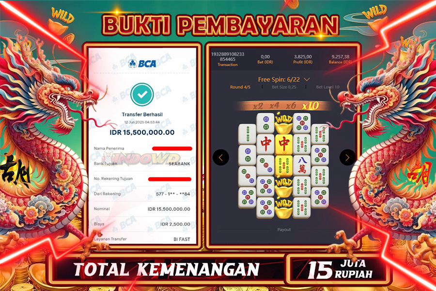 INDOWD JACKPOT SLOT MAHJONG WAYS 2 Rp15.500.000,- LUNAS
