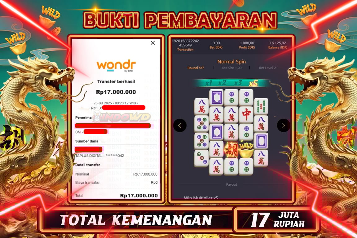 INDOWD JACKPOT SLOT MAHJONG WAYS 2 Rp17.000.000,- LUNAS