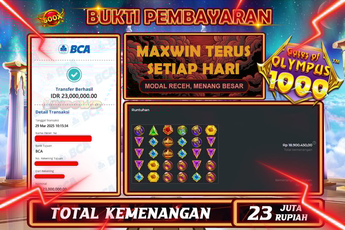 INDOWD JACKPOT SLOT GATES OF OLYMPUS 1000 Rp15.000.000,- LUNAS