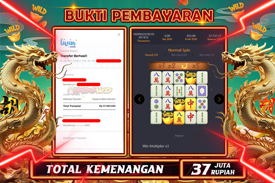 INDOWD JACKPOT SLOT MAHJONG WAYS 2 Rp37.000.000,- LUNAS