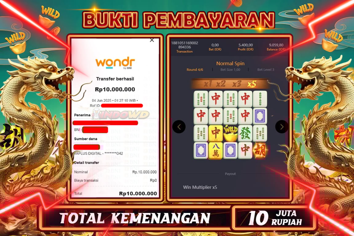 INDOWD JACKPOT SLOT MAHJONG WAYS 2  Rp10.000.000,- LUNAS