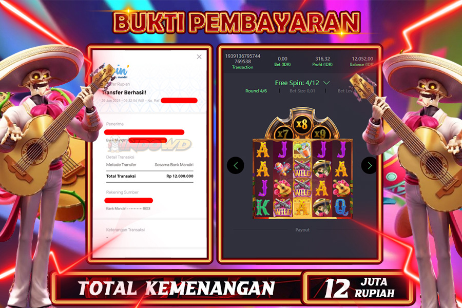 INDOWD JACKPOT SLOT WILD BANDITO Rp12.000.000,- LUNAS