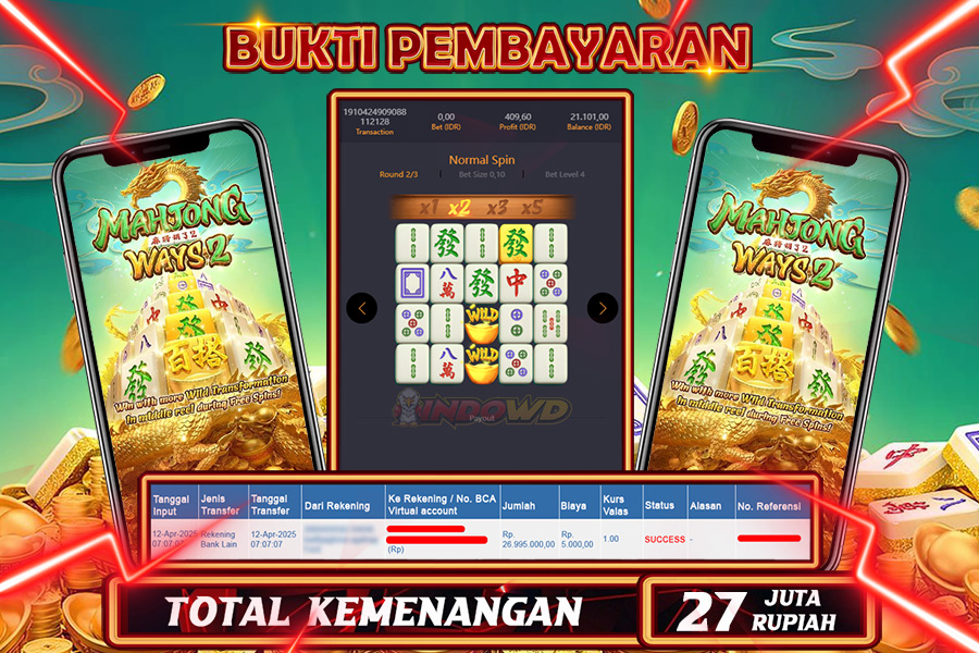 INDOWD JACKPOT SLOT MAHJONG WAYS 2 Rp27.000.000,- LUNAS