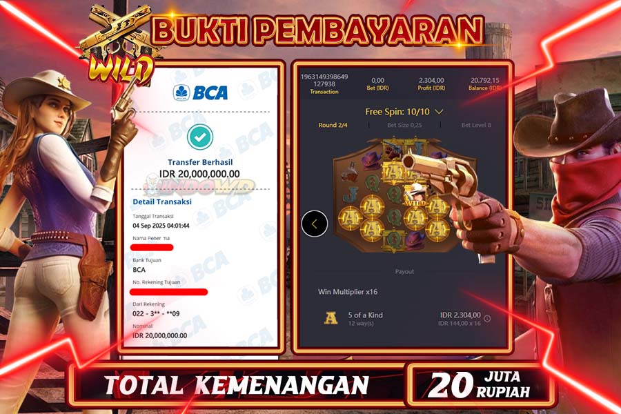 INDOWD JACKPOT SLOT WILD BOUNTY Rp20.000.000,- LUNAS