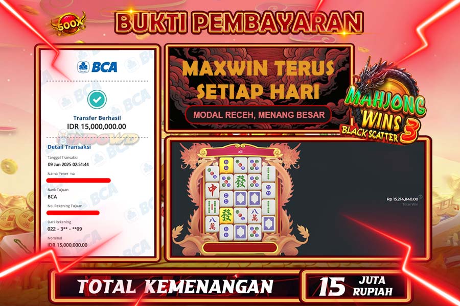 INDOWD JACKPOT SLOT MAHJONG WINS 3 BLACK SCATTER Rp15.000.000,- LUNAS