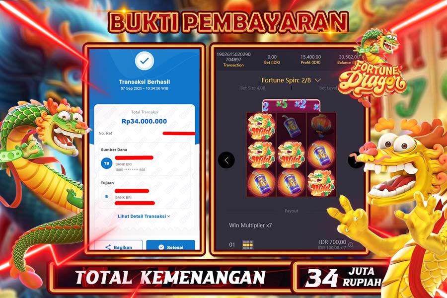 INDOWD JACKPOT SLOT DRAGON FORTUNE Rp34.000.000,- LUNAS