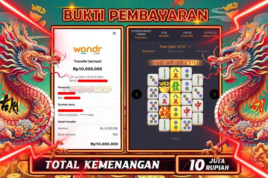 INDOWD JACKPOT SLOT MAHJONG WAYS 2 Rp10.000.000,- LUNAS