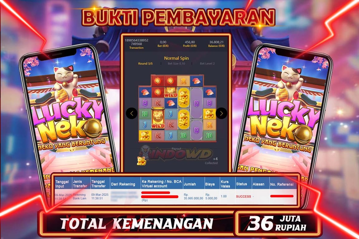 INDOWD JACKPOT SLOT LUCKY NEKO Rp36.000.000,- LUNAS