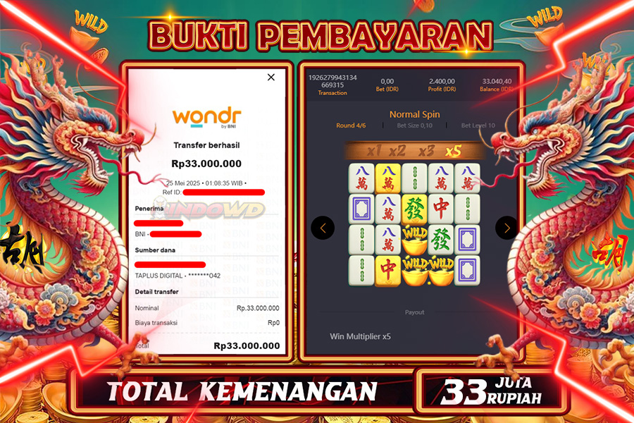 INDOWD JACKPOT SLOT MAHJONG WAYS 2 Rp33.000.000,- LUNAS