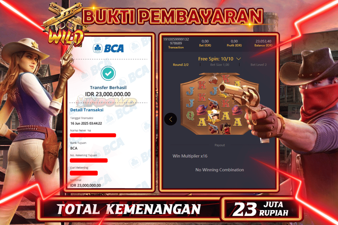INDOWD JACKPOT SLOT WILD BOUNTY Rp23.000.000,- LUNAS