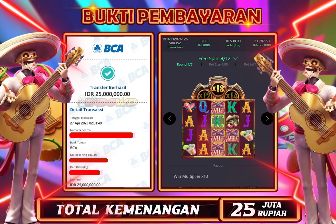 INDOWD JACKPOT SLOT WILD BANDITO Rp25.000.000,- LUNAS