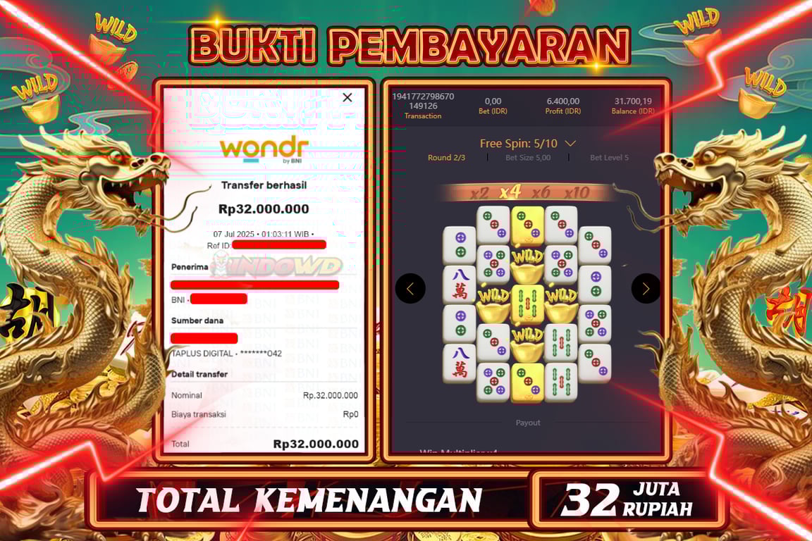 INDOWD JACKPOT SLOT MAHJONG WAYS 2  Rp32.000.000,- LUNAS