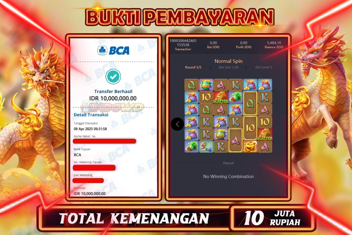 INDOWD JACKPOT SLOT WAYS OF THE QILIN  Rp10.000.000,- LUNAS