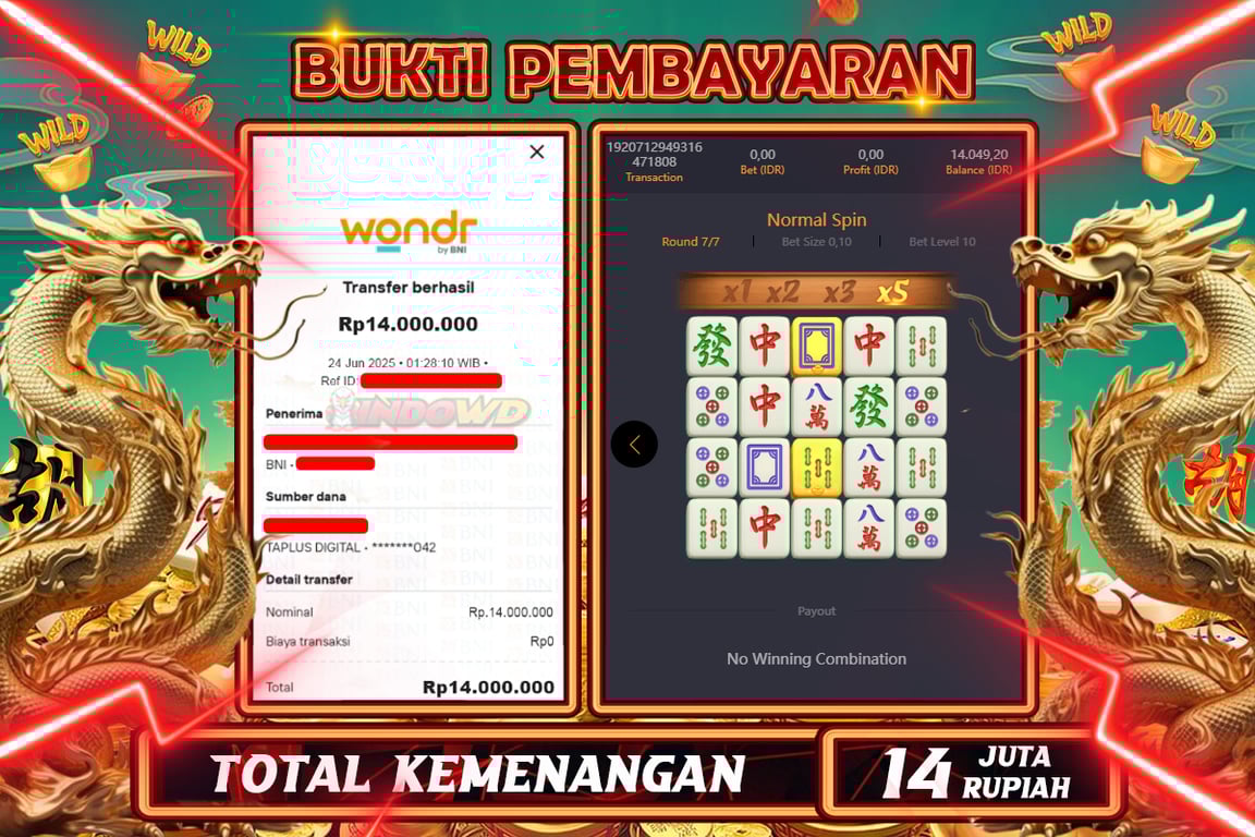 INDOWD JACKPOT SLOT MAHJONG WAYS 2 Rp14.000.000,- LUNAS