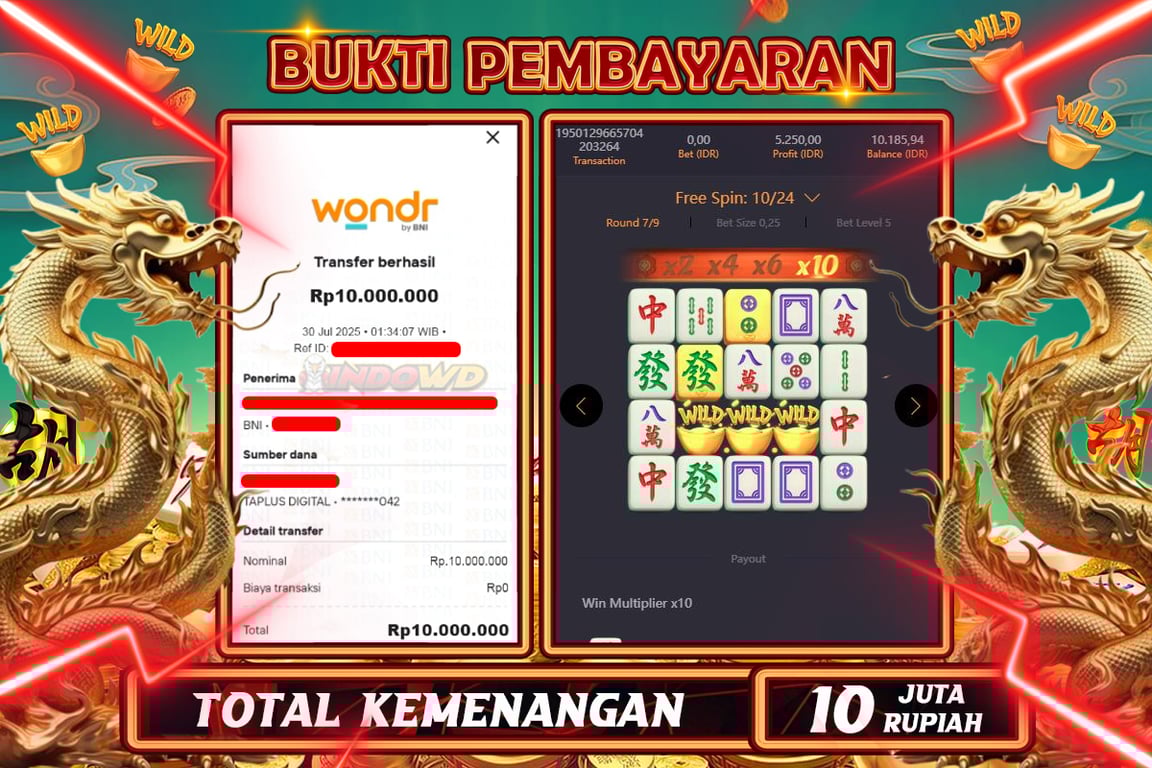 INDOWD JACKPOT SLOT MAHJONG WAYS 2 Rp10.000.000,- LUNAS