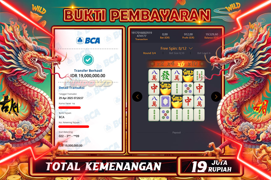INDOWD JACKPOT SLOT MAHJONG WAYS 2 Rp19.000.000,- LUNAS