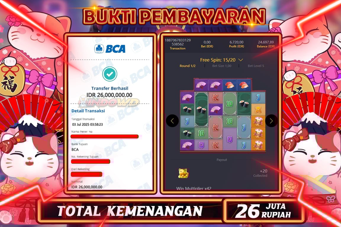 INDOWD JACKPOT SLOT LUCKY NEKO  Rp26.000.000,- LUNAS