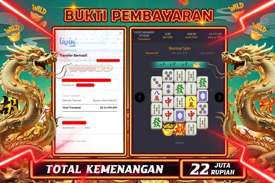 INDOWD JACKPOT SLOT MAHJONG WAYS 2 Rp22.000.000,- LUNAS