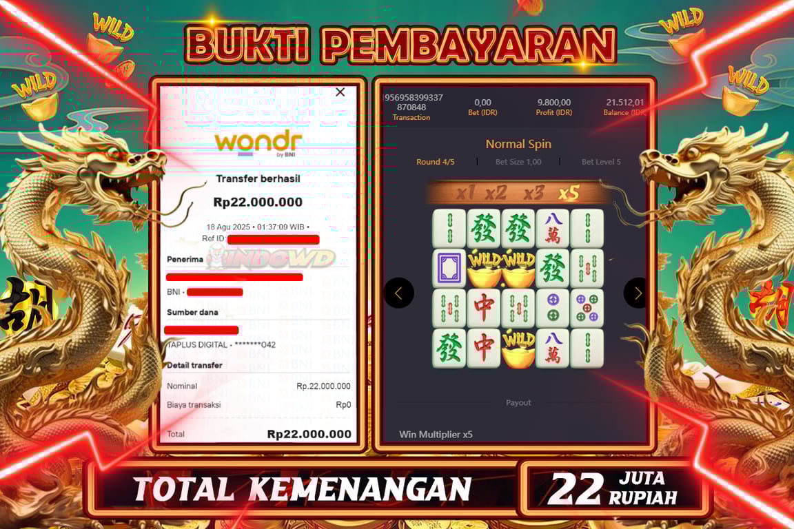 INDOWD JACKPOT SLOT MAHJONG WAYS 2 Rp22.000.000,- LUNAS
