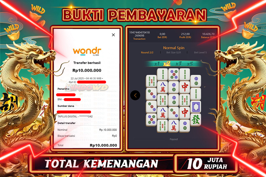 INDOWD JACKPOT SLOT MAHJONG WAYS 2 Rp10.000.000,- LUNAS