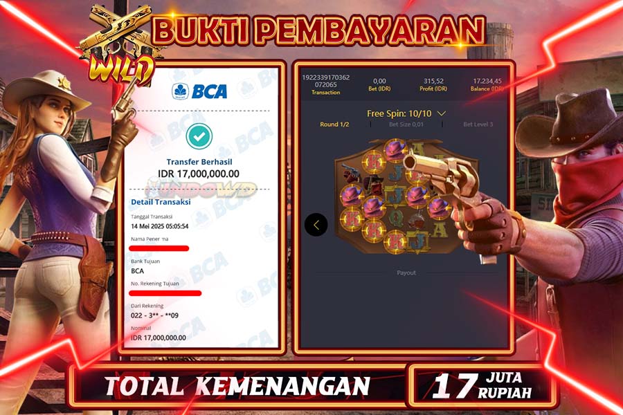 INDOWD JACKPOT SLOT WILD BOUNTY Rp17.000.000,- LUNAS
