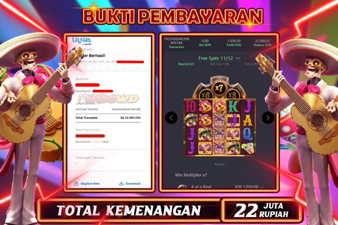 INDOWD JACKPOT SLOT WILD BANDITO Rp22.000.000,- LUNAS