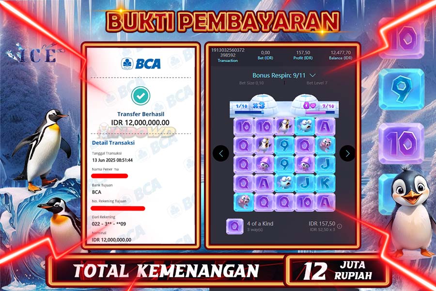 INDOWD JACKPOT SLOT ICE SCAPE Rp12.000.000,- LUNAS