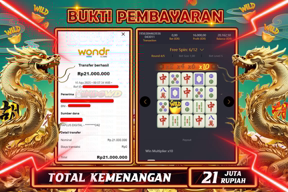 INDOWD JACKPOT SLOT MAHJONG WAYS 2 Rp21.000.000,- LUNAS